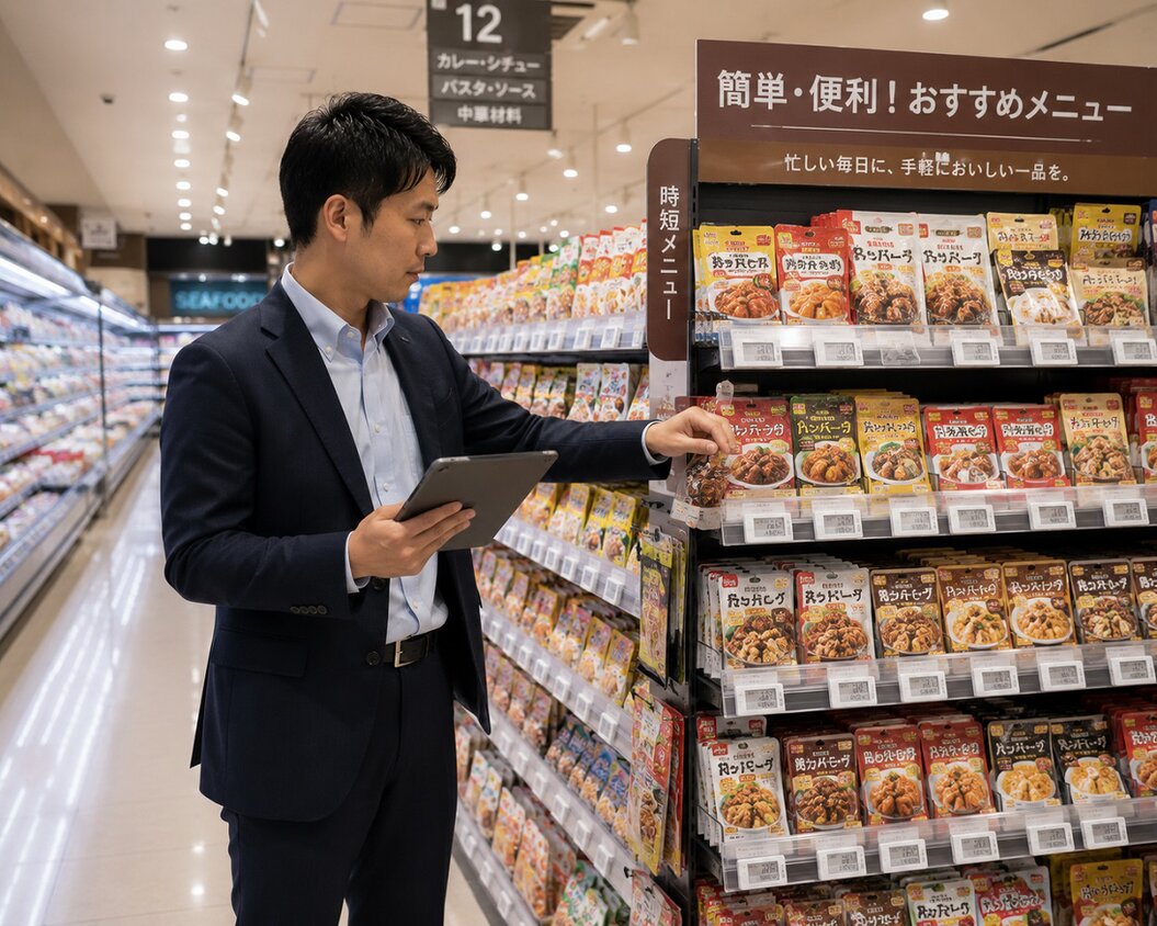 店舗でタブレットを操作するスタッフ